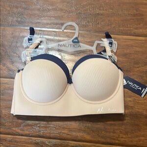 Nautica Women's Intimates Beige and Navy Bra